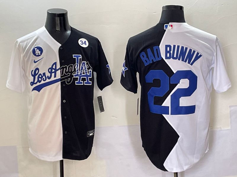 Men Los Angeles Dodgers 22 Bad bunny Black White Game Nike 2025 MLB Jersey style 10